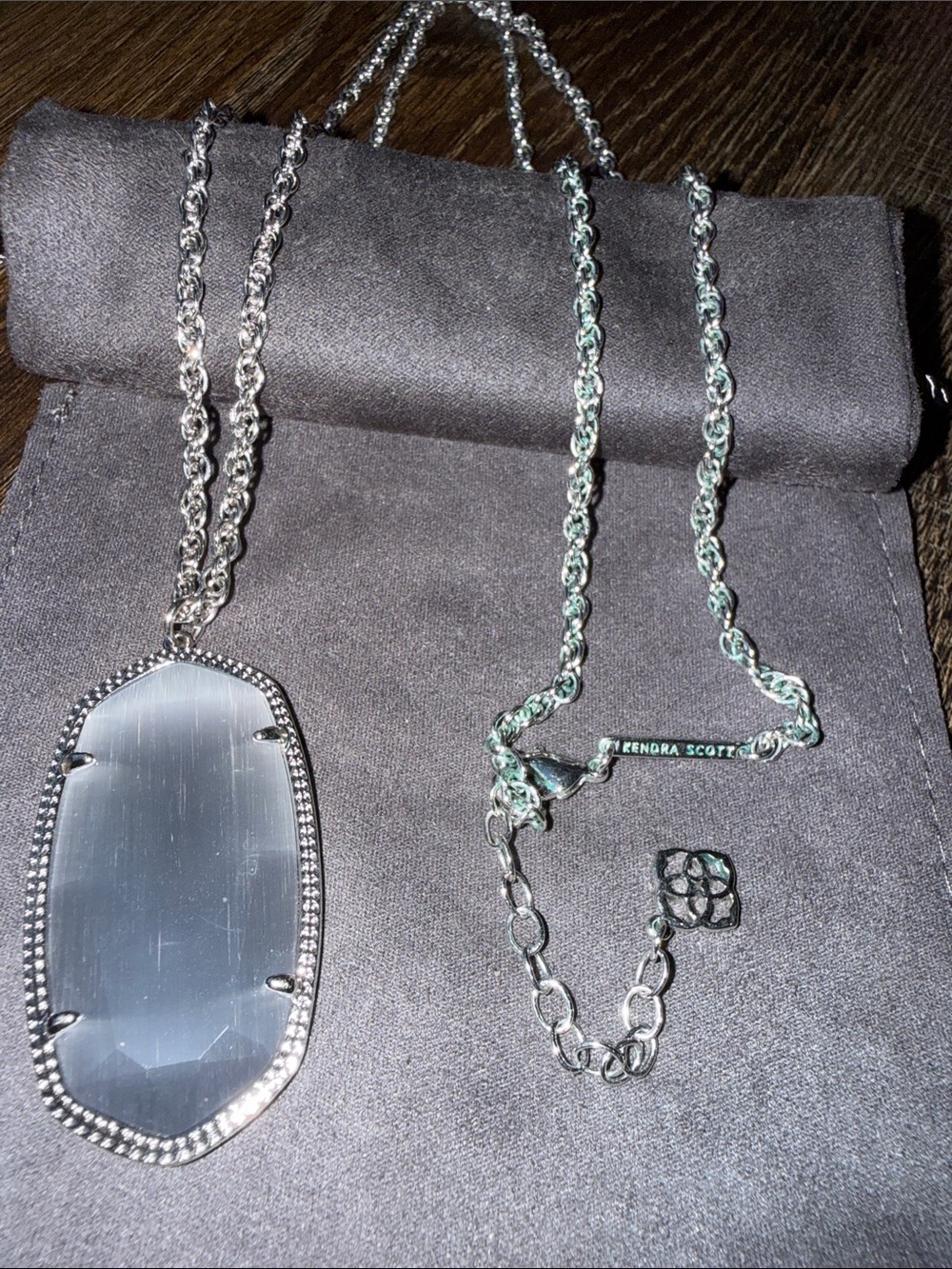 Kendra Scott Silver Faceted Elle Pendant Necklace - Silver